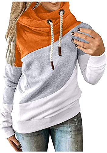 OVIWENEII Mujer Sudadera con Capucha Tops de Manga Larga Jerséis Pullover Suelta Otoño Invierno (Amarillo, X-Large)