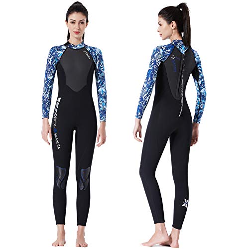 Owntop Traje de Neopreno para Hombres, Mujeres, Jóvenes - Traje de Buceo Completo de 3mm, Traje de Baño Térmico de Manga Larga UV 50+ para Esnórquel, Buceo M