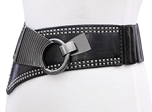 Oyccen Mujeres Punk Remache Cinturón Elástico Cinturones Damas Pretina Vestido Decoración