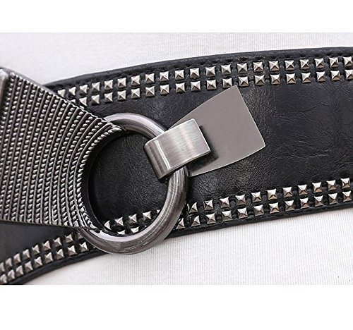 Oyccen Mujeres Punk Remache Cinturón Elástico Cinturones Damas Pretina Vestido Decoración