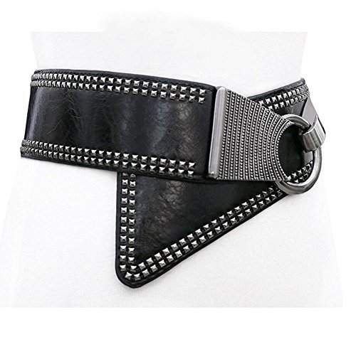 Oyccen Mujeres Punk Remache Cinturón Elástico Cinturones Damas Pretina Vestido Decoración