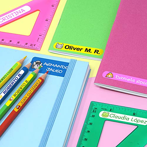 Pack 155 etiquetas personalizadas para marcar ropa y objetos. 100 Etiquetas de tela termoadhesiva + 55 etiquetas adhesivas de vinilo. (Color 5)