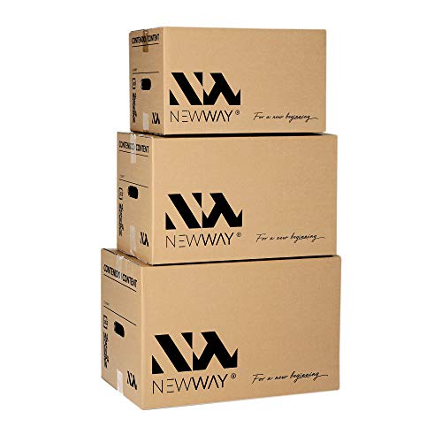 Pack 20 cajas de cartón para mudanza y almacenaje grandes 550x350x350mm con asas fabricadas en España con cartón ecológico altamente resistente una capa CALIDAD BASIC