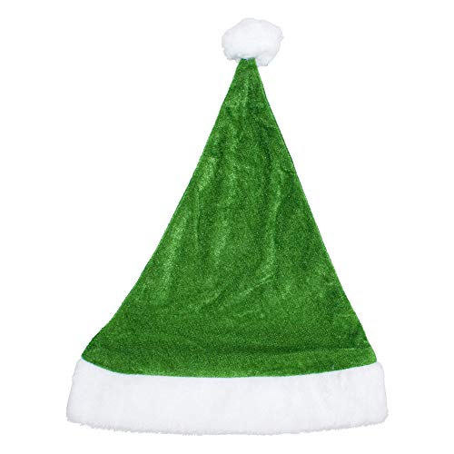 Pack 6 Gorro Papá Noel de Navidad de Santa Claus de Terciopelo de Felpe Suave Sombreros Navideño de Invierno para Fiesta Festiva de Año Nuevo para Adultos y Niños Unisex (FYQ-359 VERDE)