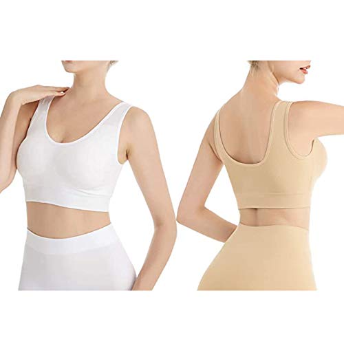 Pack de 5 Sujetadores Deportivos sin Costuras Sujetador de Yoga Correr sin Cables con Almohadillas Extraíbles para Mujer