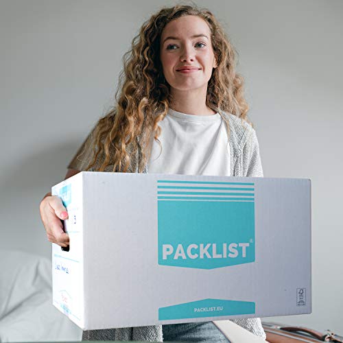 PACKLIST 20 Cajas Cartón Mudanza + APP/PDF Inventario - Cajas de Mudanza Personalizables y Ultra Resistentes 43x30x25cm - Cajas de Cartón de Calidad para Mudanzas - Caja Blanca ECO Certificado FSC