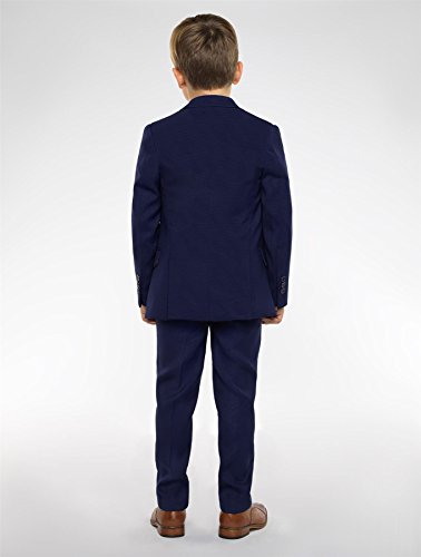 Paisley of London, Traje azul para niños, traje de chico de página, trajes de ajuste delgado, chaleco a cuadros, 12-18 meses - 13 años