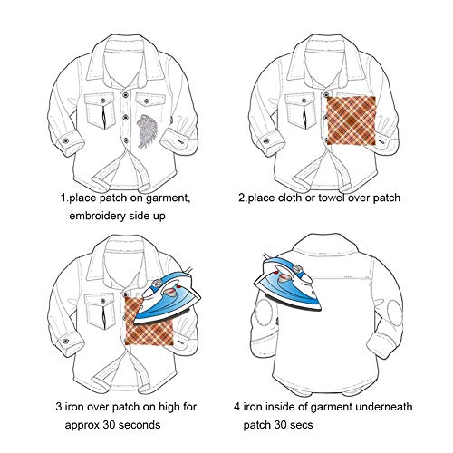 PandaHall Elite 4 pares de tela bordada dorada y plateada para planchar/coser en parches con forma de alas para coser o planchar para camiseta, pantalones vaqueros o bolsas de ropa