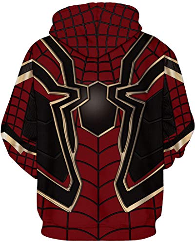 PANOZON Hombre Unisex Sudadera con Capucha Impresión 3D de Animal Figura Paisaje (Small/Medium, Araña-1)