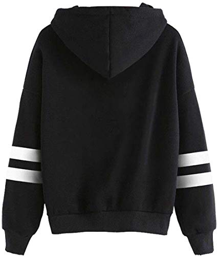 PANOZON Mujer Imágen de Máscara de Alien Sudadera con Capucha de Mangas largas Dos Colores Opcionales (Large, A-Negro YY)