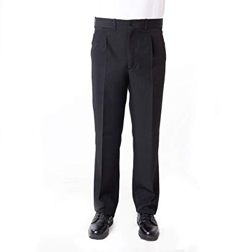 Pantalón Camarero Hombre Color Negro/Marino - Tallas Grandes - Camarero, músico, Conductor autobús, Uniformes, etc. (46, Negro)