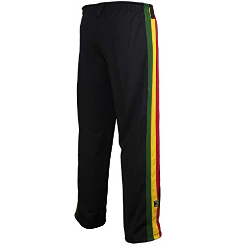 Pantalones Auténtica Brasileña Capoeira Artes Marciales para Chicos (Blanco, Jamaica, Reggae Temático) - 5-6