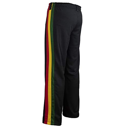 Pantalones Auténtica Brasileña Capoeira Artes Marciales para Chicos (Blanco, Jamaica, Reggae Temático) - 5-6