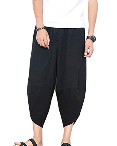 Pantalones Bombachos Hombre 3/4 Pantalón Harén Aladdin Hippie Boho Yoga Color Sólido Sueltos Bailando Pantalones