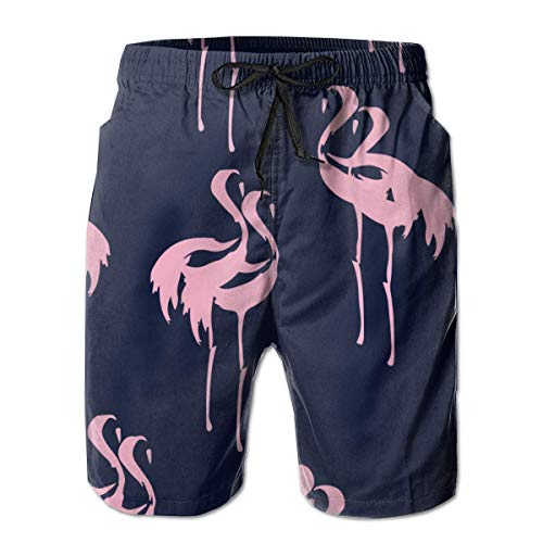 Pantalones cortos para hombre con estampado de flamencos rosados,traje de baño de secado rápido,pantalones cortos deportivos para fiestas en la playa,pantalones cortos para correr en la playa de veran