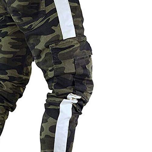 Pantalones de chándal Sueltos Ocasionales de la Aptitud del Deporte de los Hombres de la Moda Que activan Pantalones de Jogging Camuflaje Militar STRIR (M, Camuflaje)