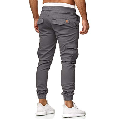 Pantalones de Trabajo Hombre Pantalon Chandal Running Elásticos Pantalones con Bolsillos Laterales Ropa de Running Deportivas Apretados Jogger Overol Chandal