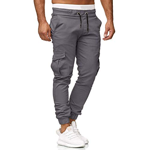 Pantalones de Trabajo Hombre Pantalon Chandal Running Elásticos Pantalones con Bolsillos Laterales Ropa de Running Deportivas Apretados Jogger Overol Chandal