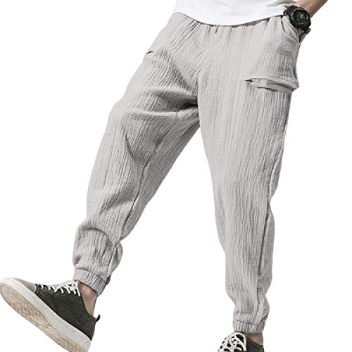 Pantalones Harem Informales para Hombre, Cintura elástica con cordón, Sueltos, de Gran tamaño, Ligeros, Transpirables, Personalizados, Pantalones Casuales con pies 3X-Large