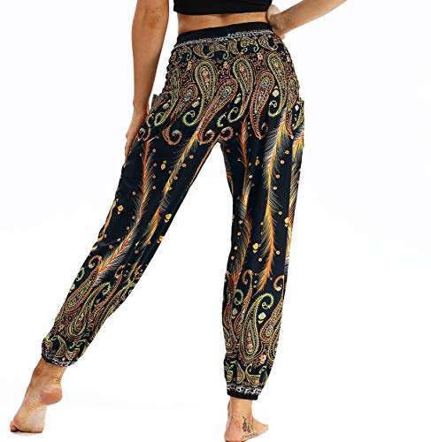 Pantalones Harem Mujer Aladino Hippies Baggy Boho Pantalon Yoga Jogger Flojo Pantalón Harén Estampados Harem Pants Arabes Elasticos Deporte Verano Ancha Sueltos Largos Fluido Deportivos Colores