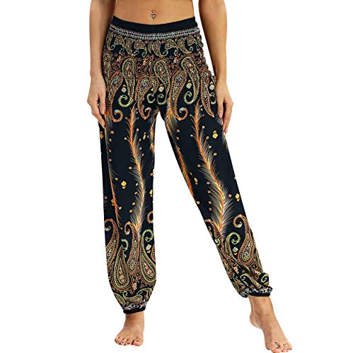 Pantalones Harem Mujer Aladino Hippies Baggy Boho Pantalon Yoga Jogger Flojo Pantalón Harén Estampados Harem Pants Arabes Elasticos Deporte Verano Ancha Sueltos Largos Fluido Deportivos Colores