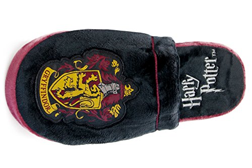 Pantuflas tipo alpargatas de peluche, Harry Potter, Gryffindor, color negro y rojo, multicolor, 38-40
