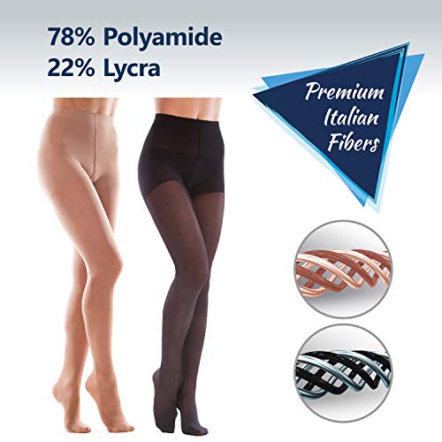 Panty de compresión16-18 mmHg- Panty de compresión graduadas- Panty autoadhesivas Negro X-Small