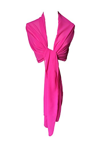 Pañuelo de mujer de muselina de poliéster Rosa fucsia