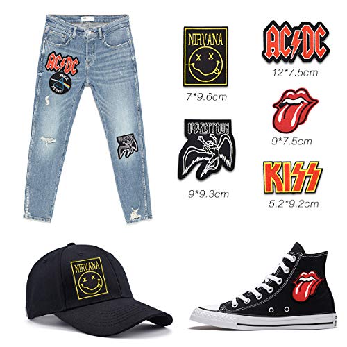 Parche bordado termoadhesivo, 5 unidades, autoadhesivo, diseño vintage de Chileeany bordado, bordado para ropa, vaqueros, chaquetas, mochilas