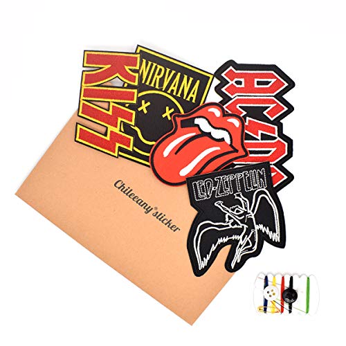 Parche bordado termoadhesivo, 5 unidades, autoadhesivo, diseño vintage de Chileeany bordado, bordado para ropa, vaqueros, chaquetas, mochilas