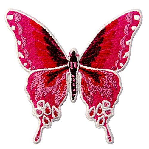 Parche termoadhesivo para la ropa, diseño de Mariposa, Rosado