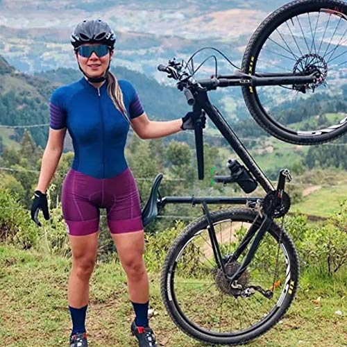 Pareja Ciclismo Ropa Jumpsuit Mujer Ciclismo Jersey Hombre Triatlón Accesorios de Bicicleta Monos (Color : White, Size : Small)