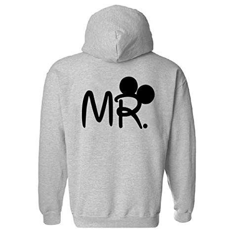 Pareja Sudadera Mr and Mrs para Hombre y Mujer con Capucha Manga Larga Encapuchado Jersey Pullover Impresi¨®n Sudaderas Amante Hoodies Pareja Su¨¦TER Oto?o Invierno Negro Blanco Gris 2 Piezas