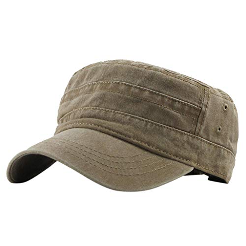 PARVAL Mujeres/Hombres Gorra del ejército Unisex Casual Algodón Soldado Sombrero de mezclilla Visera Sólida Gorra de béisbol enarbolada Cuerpo militar del ejército Gorra de gorra