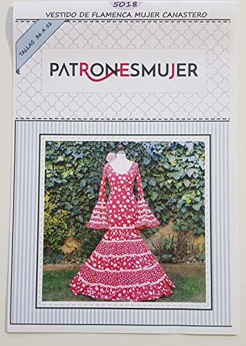 Patrón de costura vestido flamenca Canastero para hacerlo tú misma. Tutorial en vídeo para ayudarte a realizarlo. Talla 36 a la 52. Patrón multitalla en papel.