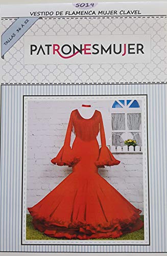 Patrón de costura vestido flamenca Clavel para hacerlo tú misma. Tutorial en vídeo para ayudarte a realizarlo. Talla 36 a la 52. Patrón multitalla en papel.