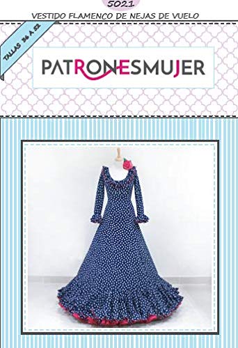 Patrón de costura vestido flamenca mujer de Nejas con vuelo para hacerlo tú misma. Tutorial en vídeo para ayudarte a realizarlo. Talla 36 a la 52. Patrón multitalla en papel.…