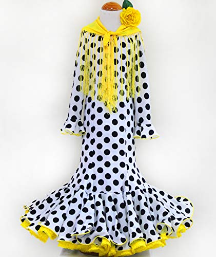 Patrón de costura vestido flamenca Nejas de Niña para hacerlo tú misma. Tutorial en vídeo para ayudarte a realizarlo. Tallas de 1 a 12 años. Patrón multitalla en papel.
