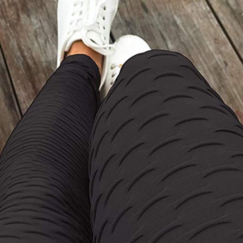 Pau1Hami1ton Leggins Mujer, Mallas Fitness Push Up Pantalones Deporte Running Yoga GP-11(Black,S)