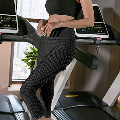 Pau1Hami1ton Leggins Mujer, Mallas Fitness Push Up Pantalones Deporte Running Yoga GP-11(Black,S)