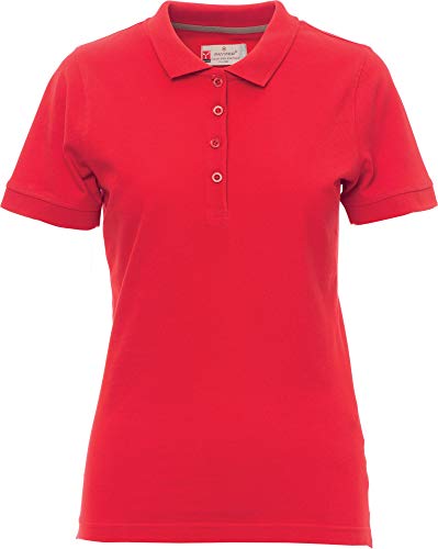 PAYPER Venice - Polo de manga corta para mujer (algodón, 4 botones) rojo L