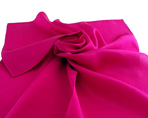 PB Pietro Baldini Bandana 100% twill de seda - fular artesanal - foulard mujer seda -Pañuelo rosa 55 x 55 (Rosa)