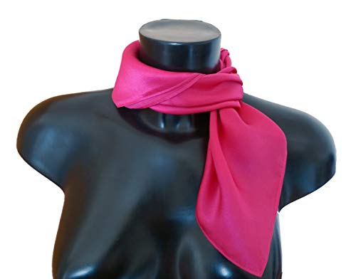PB Pietro Baldini Bandana 100% twill de seda - fular artesanal - foulard mujer seda -Pañuelo rosa 55 x 55 (Rosa)