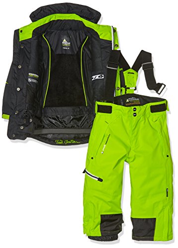 Peak Mountain Ecosmic - Conjunto de esquí para niño, Niño, Color Noir/Vert Lime, tamaño 3 Años (Talla del Fabricante: 3 Años)