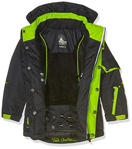 Peak Mountain Ecosmic - Conjunto de esquí para niño, Niño, Color Noir/Vert Lime, tamaño 3 Años (Talla del Fabricante: 3 Años)