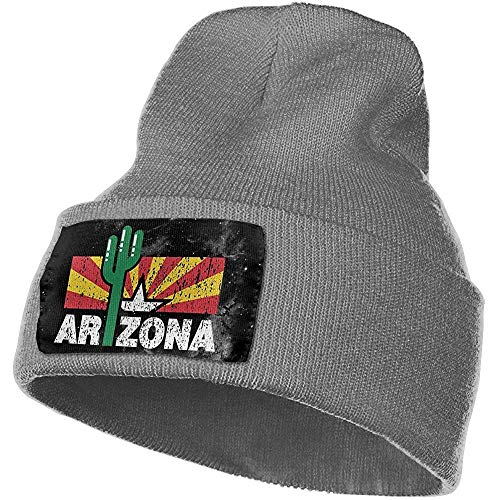 Peeeenny Beeen Unisex Vintage Cactus Arizona Flag Beanie Hat Winter Warm Knit Skull Hat Cap