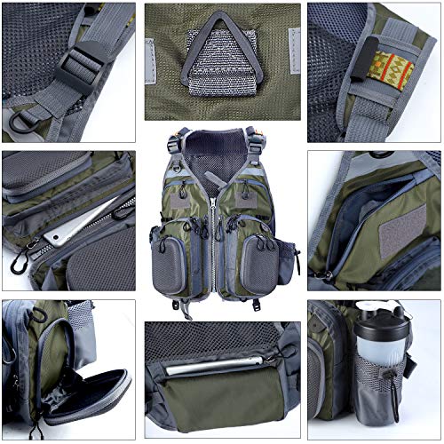 PELLOR Chaleco de Pesca para Hombre, Bolsillos para Exteriores de Secado Rápido, Chaleco de Pesca Caza al Aire Libre, Transpirable Chaleco de Malla para Fotografía de Viaje