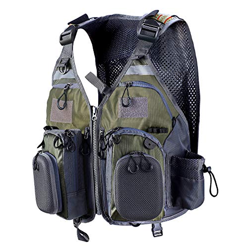 PELLOR Chaleco de Pesca para Hombre, Bolsillos para Exteriores de Secado Rápido, Chaleco de Pesca Caza al Aire Libre, Transpirable Chaleco de Malla para Fotografía de Viaje