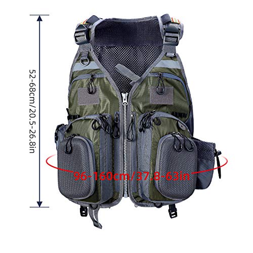 PELLOR Chaleco de Pesca para Hombre, Bolsillos para Exteriores de Secado Rápido, Chaleco de Pesca Caza al Aire Libre, Transpirable Chaleco de Malla para Fotografía de Viaje