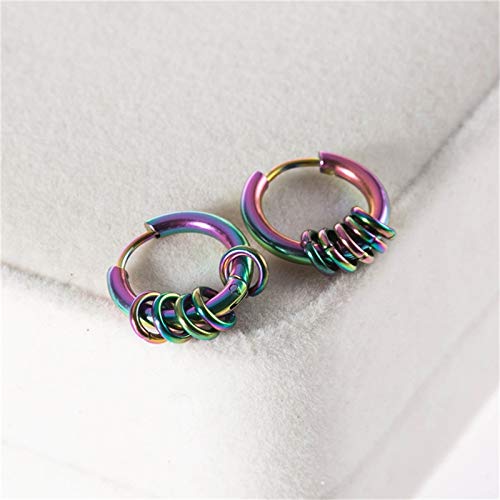 Pendientes De Moda Hombres Joyería Accesorios Círculo Pendientes Hombres Ronda Titanio Acero Hipster Rock Estilo Punk Mujeres De Moda